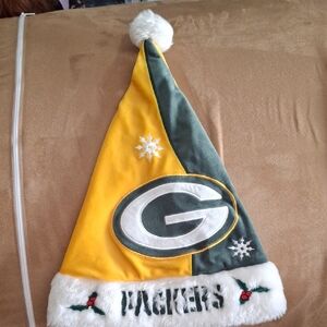 Green Bay Packers Holiday Santa Hat - Green and Yellow